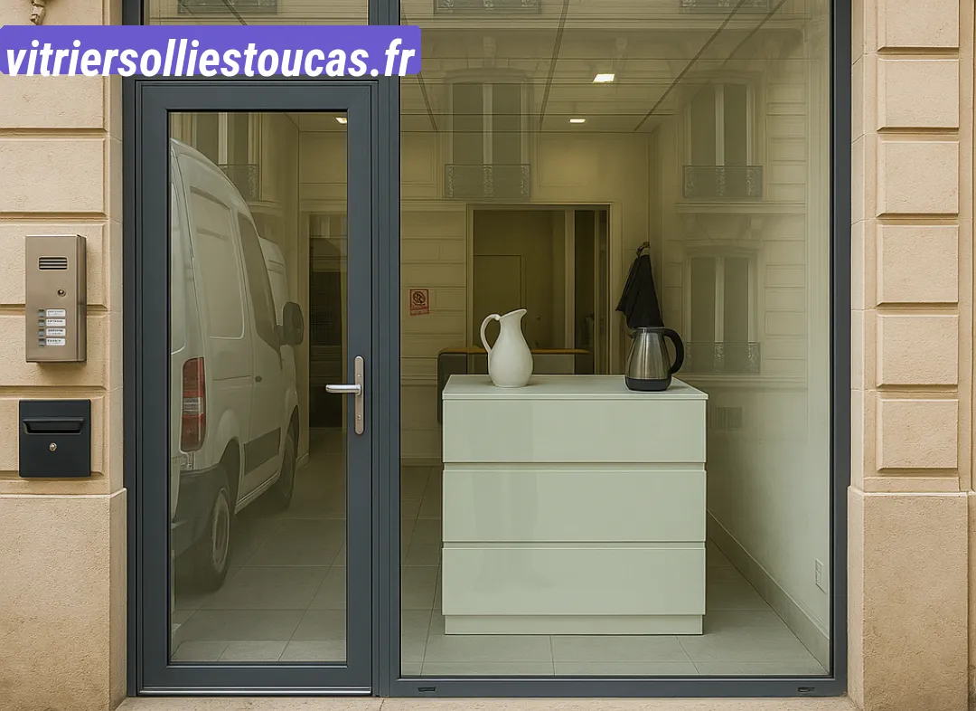 Façade vitrine de magasin en aluminium sur mesure à Solliès-Toucas